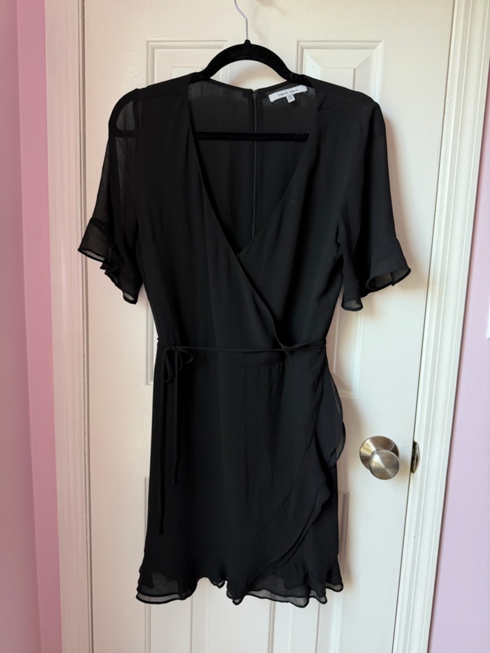 Naked Zebra Black Mini Wrap Dress